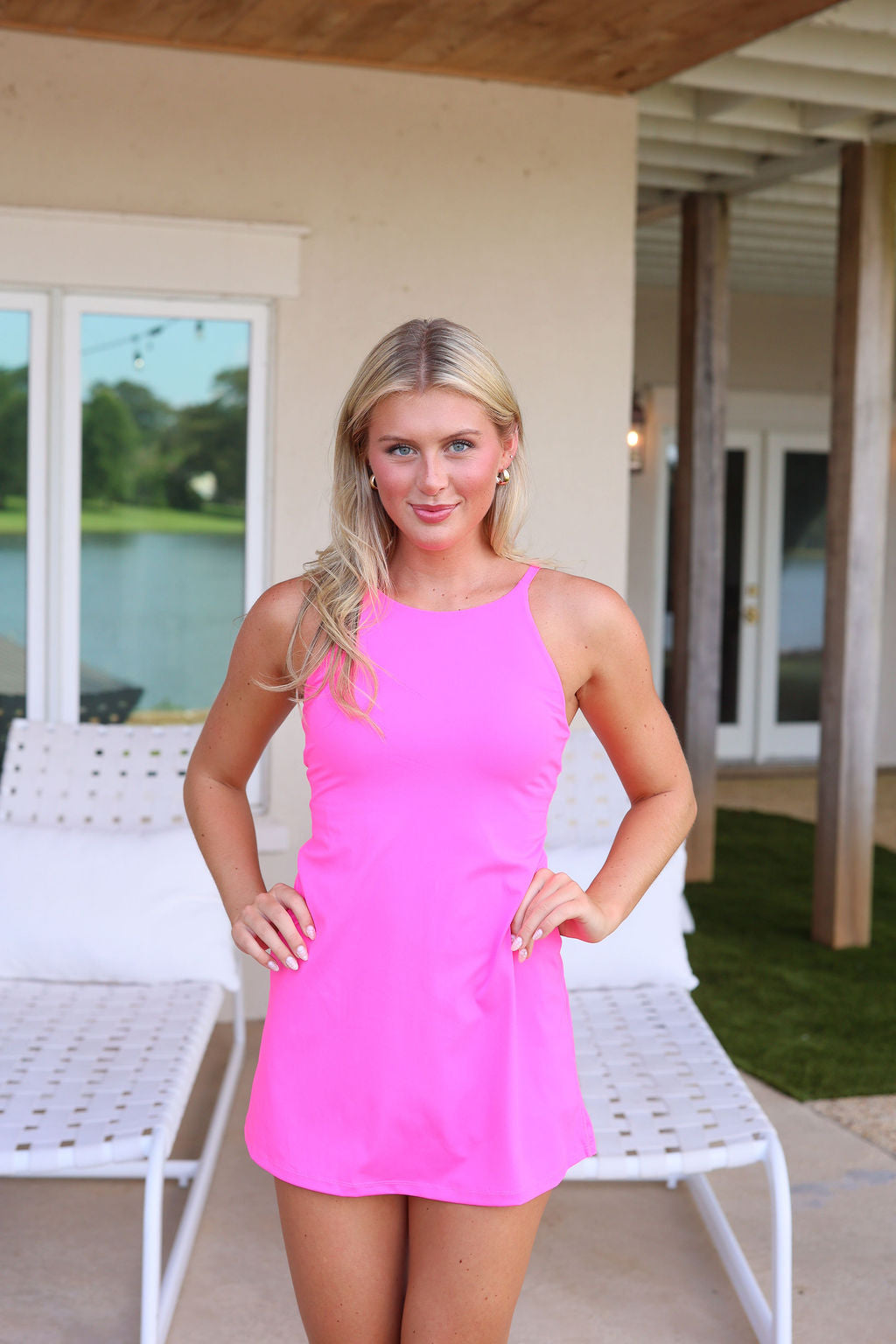 Sunni Athletic Dress - Pop Pink