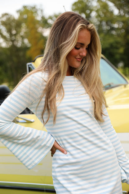 Morning Market Stripe Mini - Bluebell