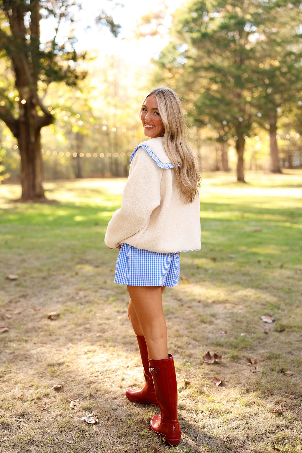 Pippa Jacket - Blue Gingham