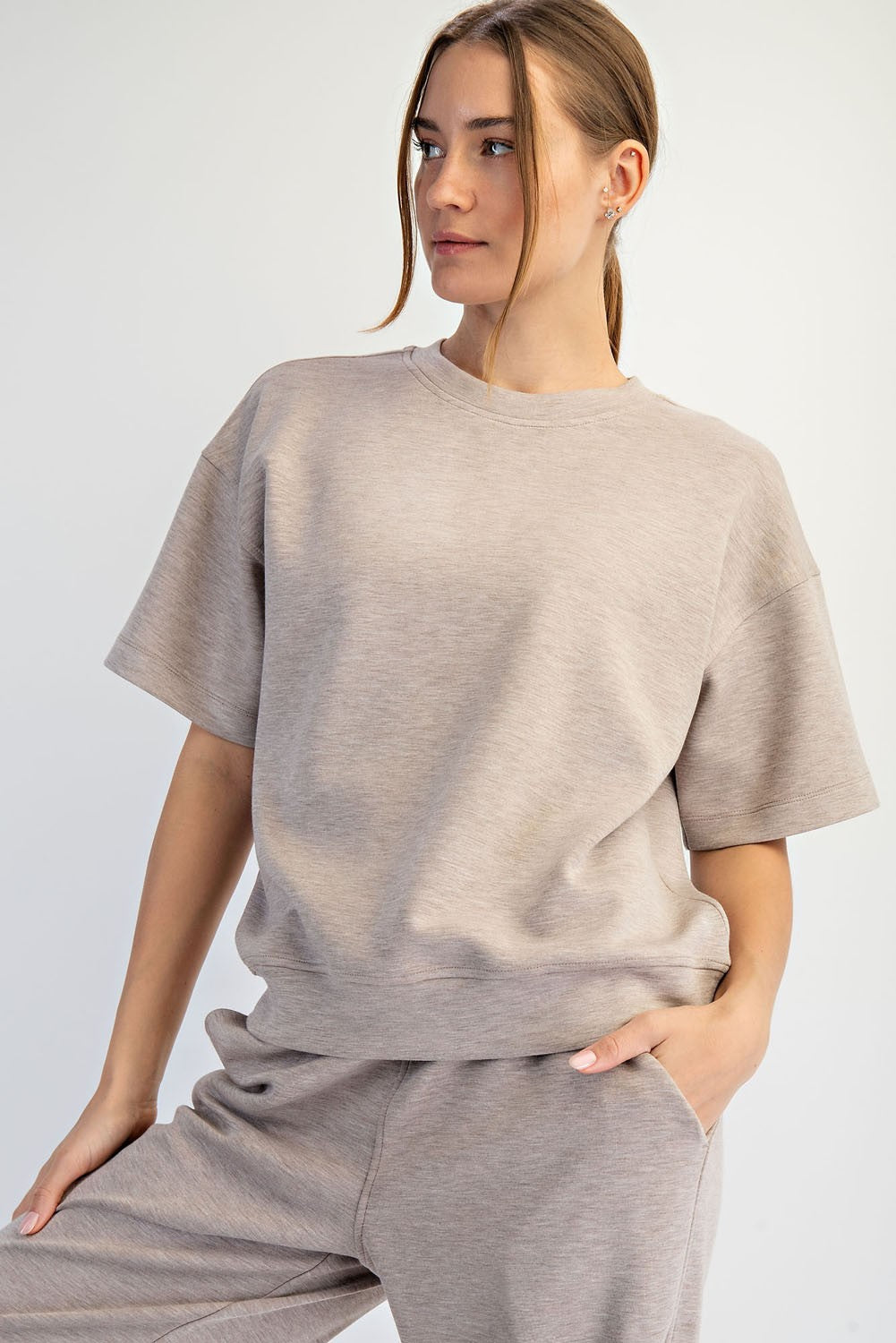 Curvy Modal Poly Span Tulip Short Set