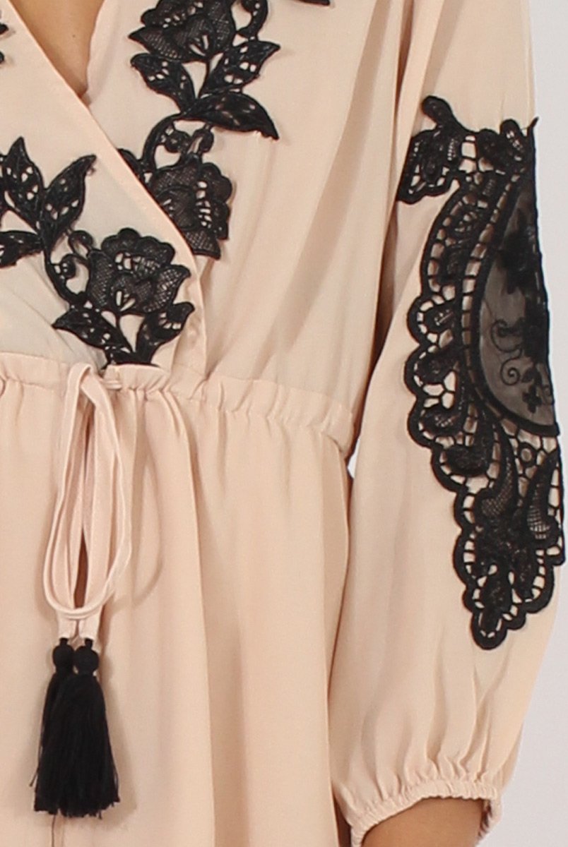 Apricot Applique Wrap Around Playsuit - Izzie
