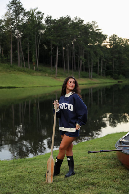 Two Tone Classic Mockneck - Navy/Vanilla