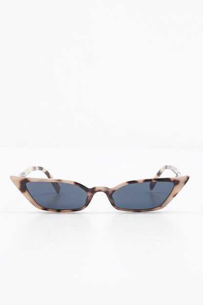 Beige Leopard Slim Pointed Cat Eye Sunglasses - Shelsy
