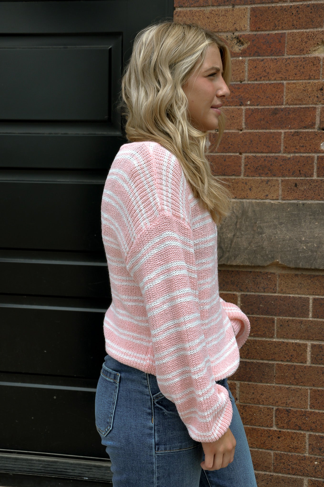 Boat Neck LS Stripe Sweater
