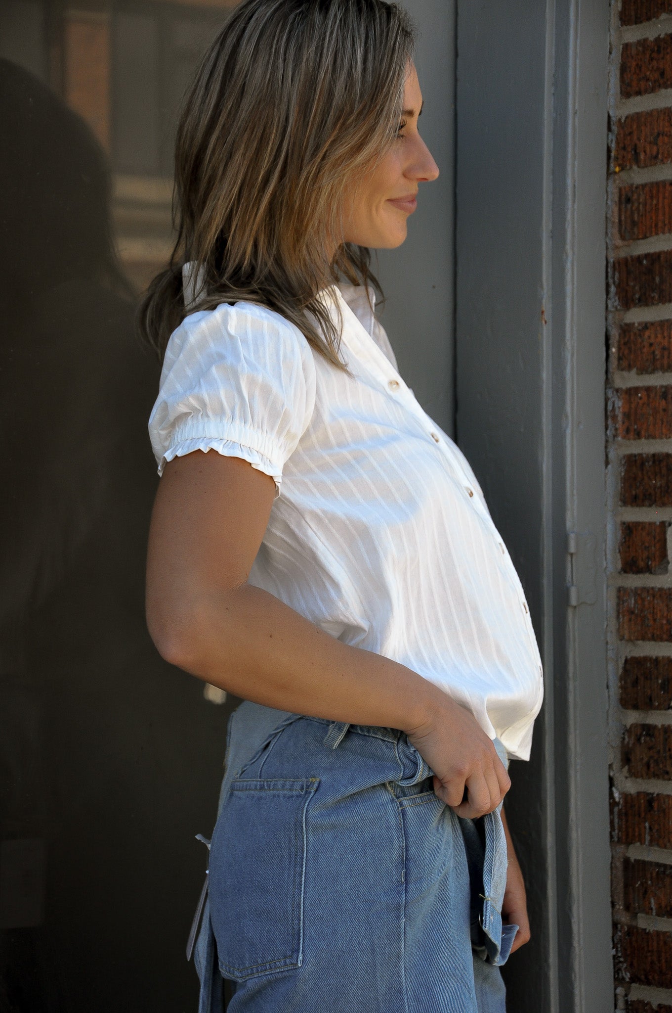 Button-up Puff SS Shirt