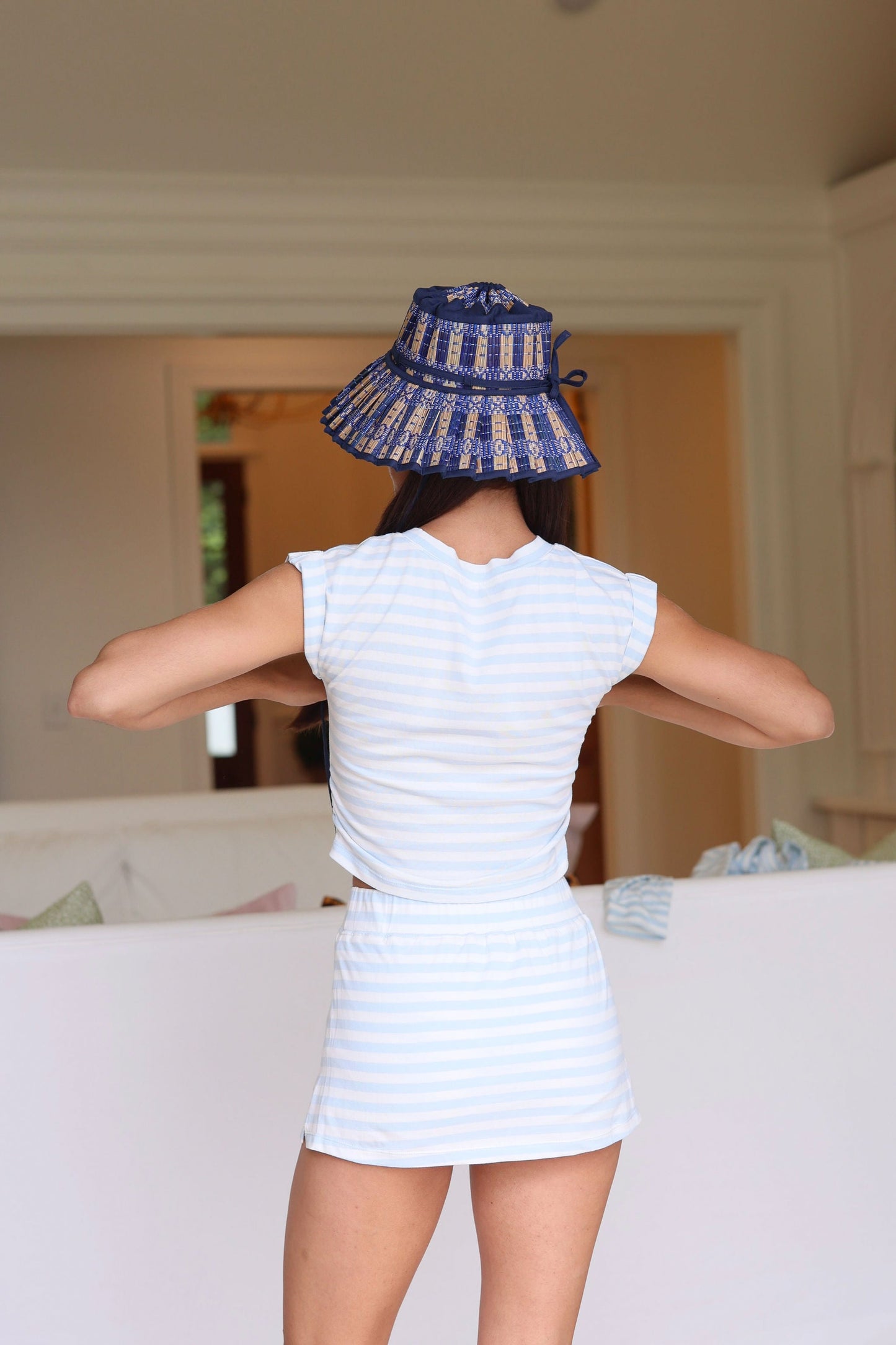 Stripe Coco Mini Skirt - Bluebell