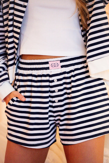 Stripe Short - Navy
