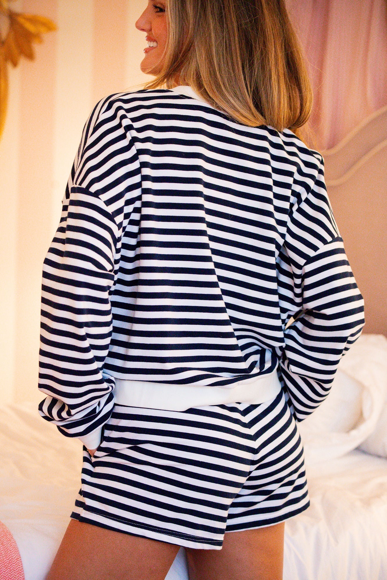 Stripe Cardigan - Navy