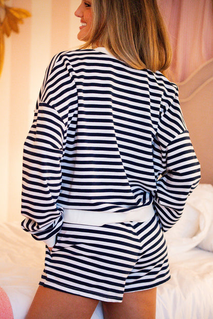 Stripe Cardigan - Navy
