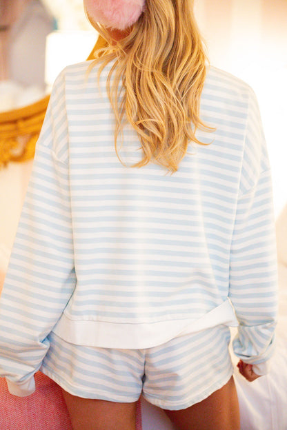 Stripe Cardigan - Bluebell
