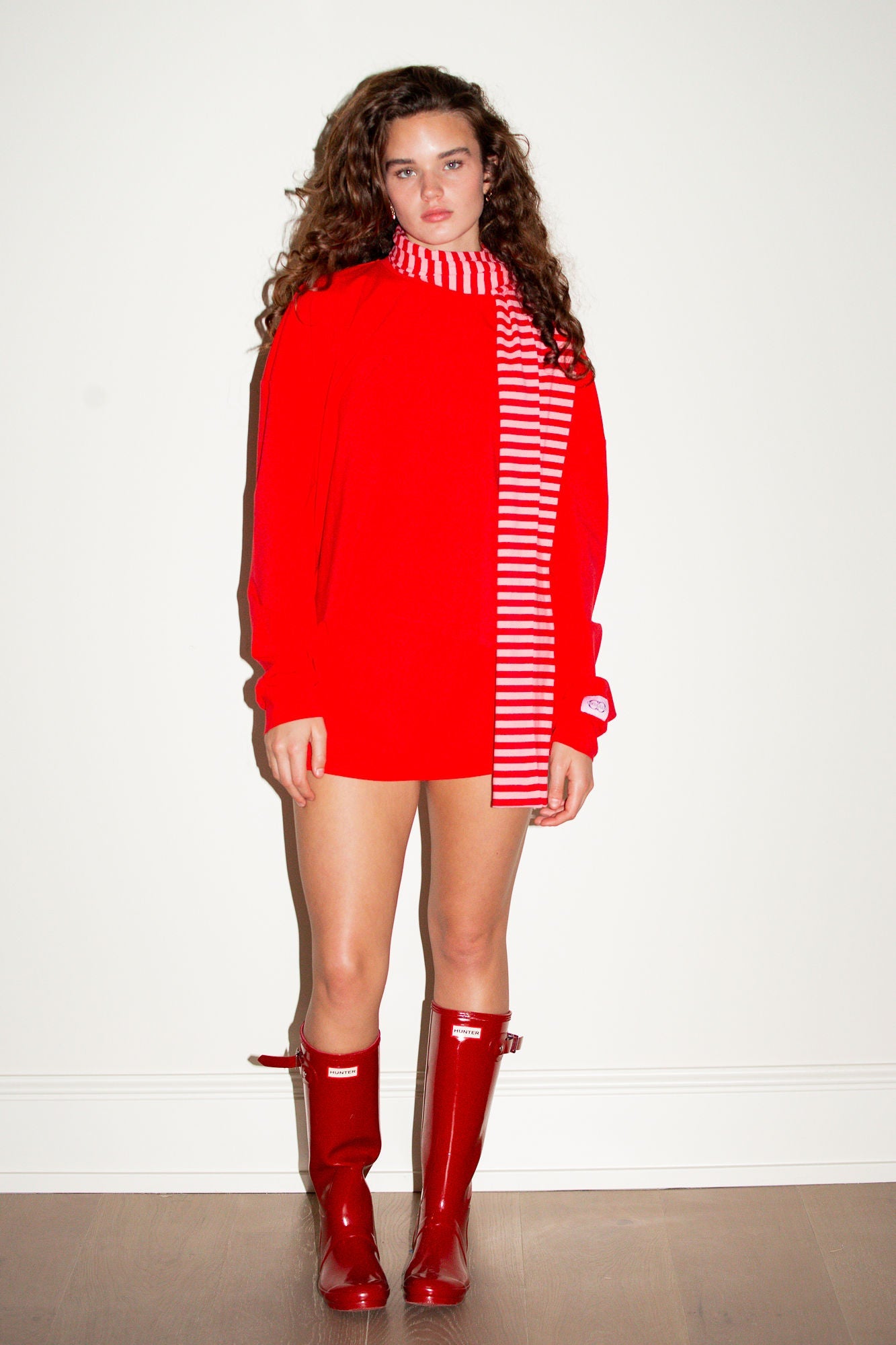 Oversized Long Sleeve Tee - Cherry
