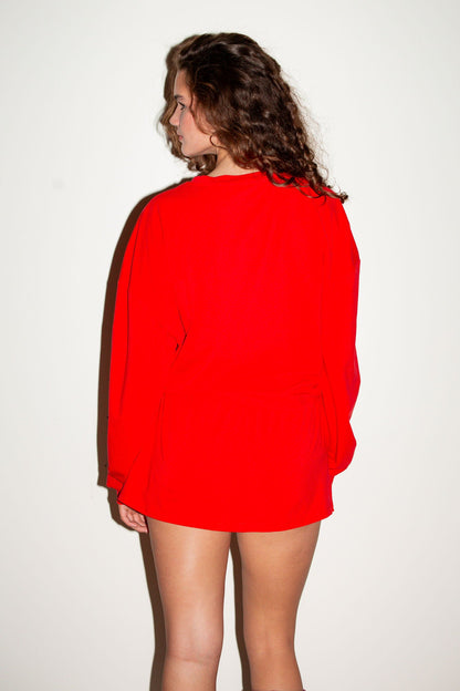 Oversized Long Sleeve Tee - Cherry
