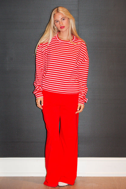 Oversized Long Sleeve Tee - Sugar Plum Stripe