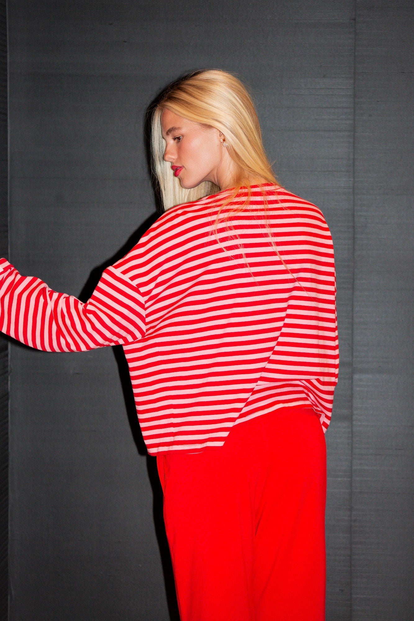 Oversized Long Sleeve Tee - Sugar Plum Stripe