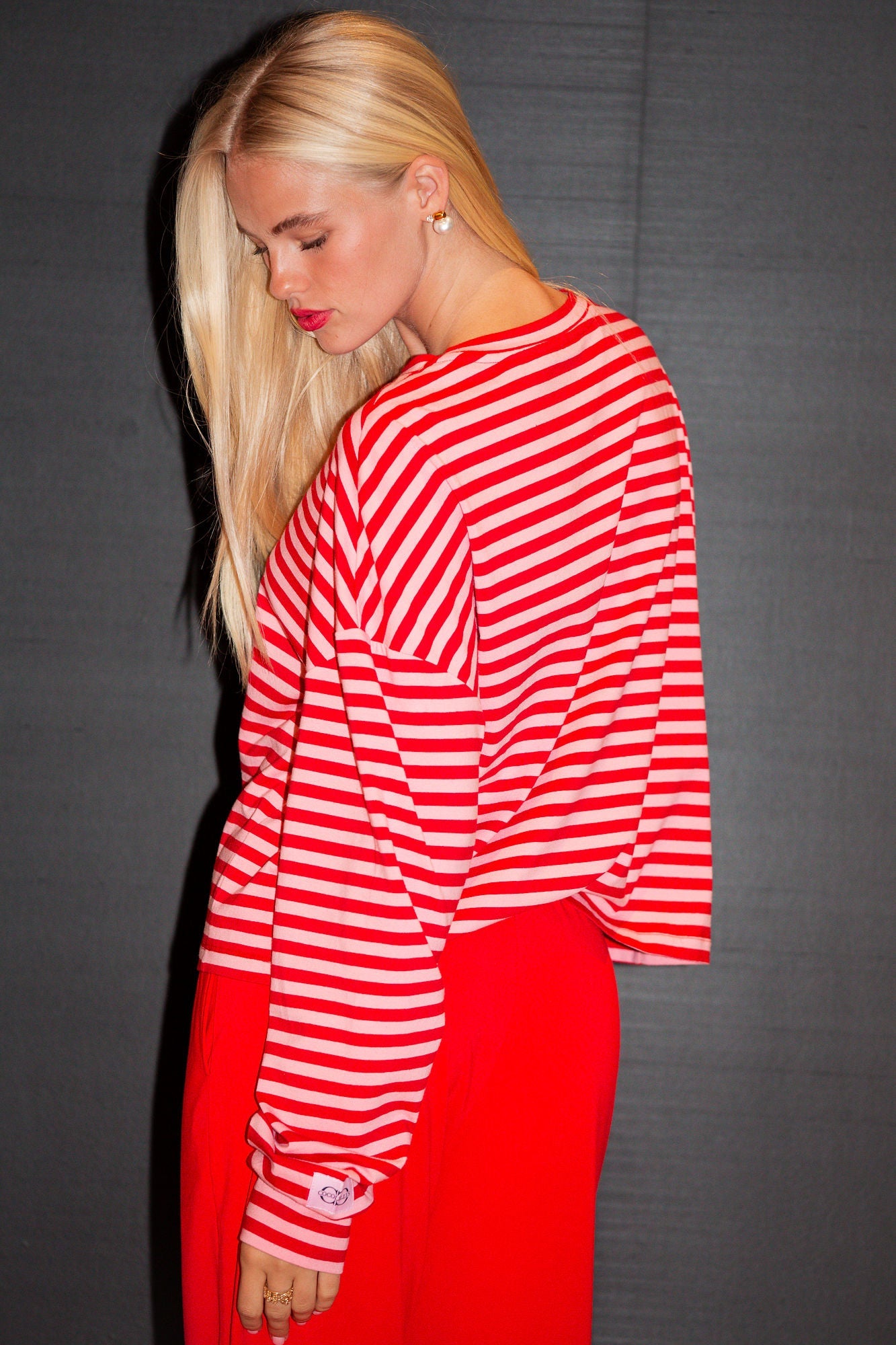 Oversized Long Sleeve Tee - Sugar Plum Stripe