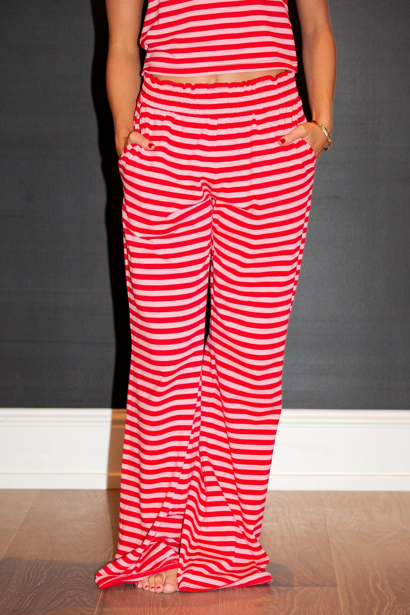 Wide Leg Pant  - Sugar Plum Stripe