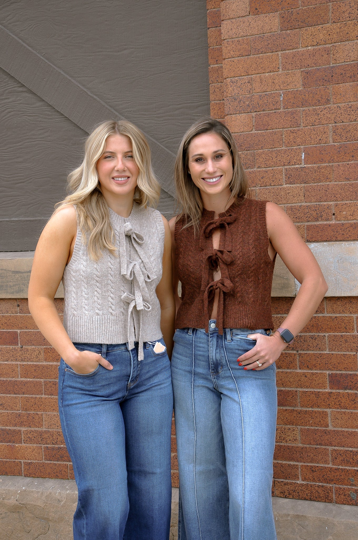 Cable Knit Bow Tie Sweater Vest