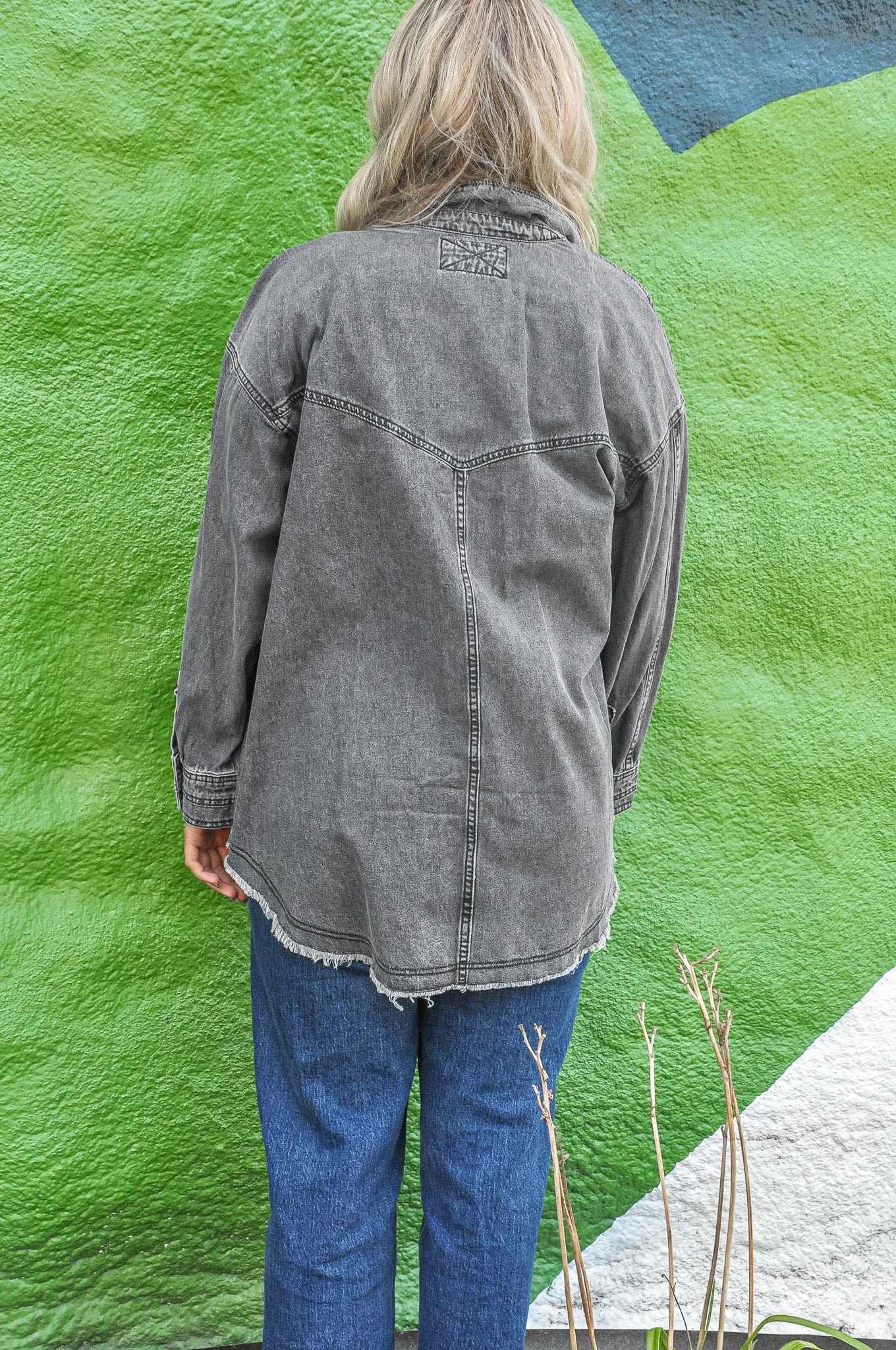 Cargo Pocket Washed Denim Shirt
