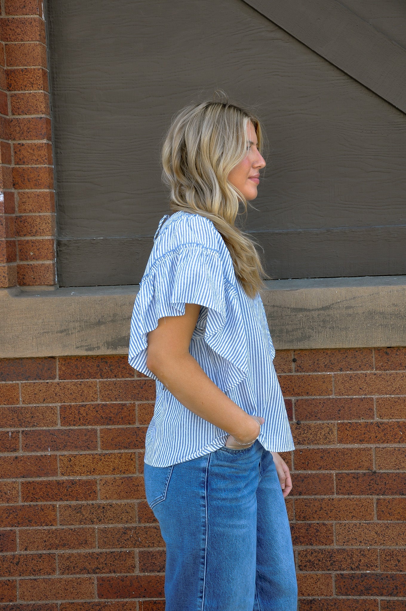 Coastal Riviera Ruffle Top