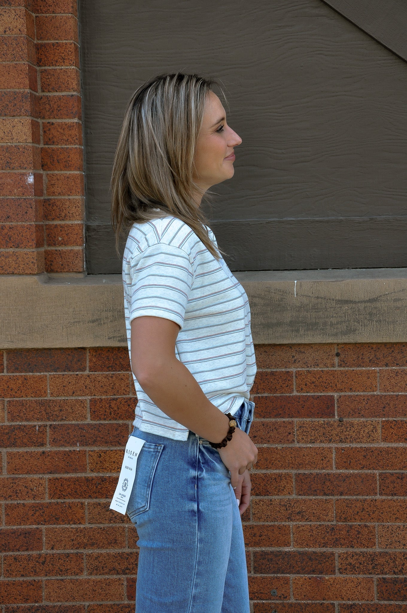 Cropped French Terry Boxy Striped Top