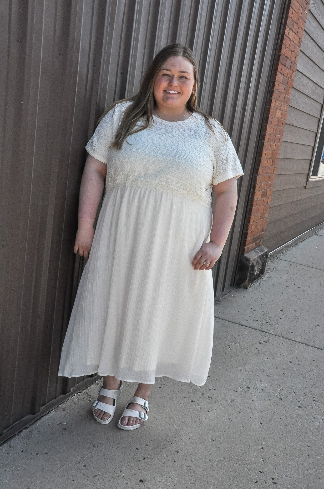 Curvy Crochet Mix Media Midi Dress