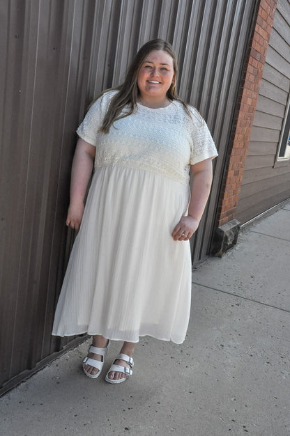 Curvy Crochet Mix Media Midi Dress