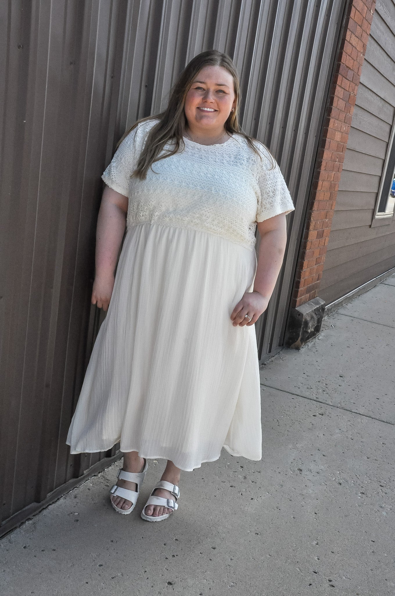 Curvy Crochet Mix Media Midi Dress