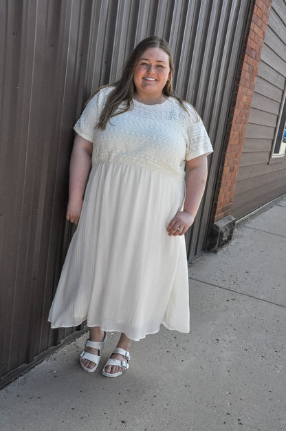 Curvy Crochet Mix Media Midi Dress