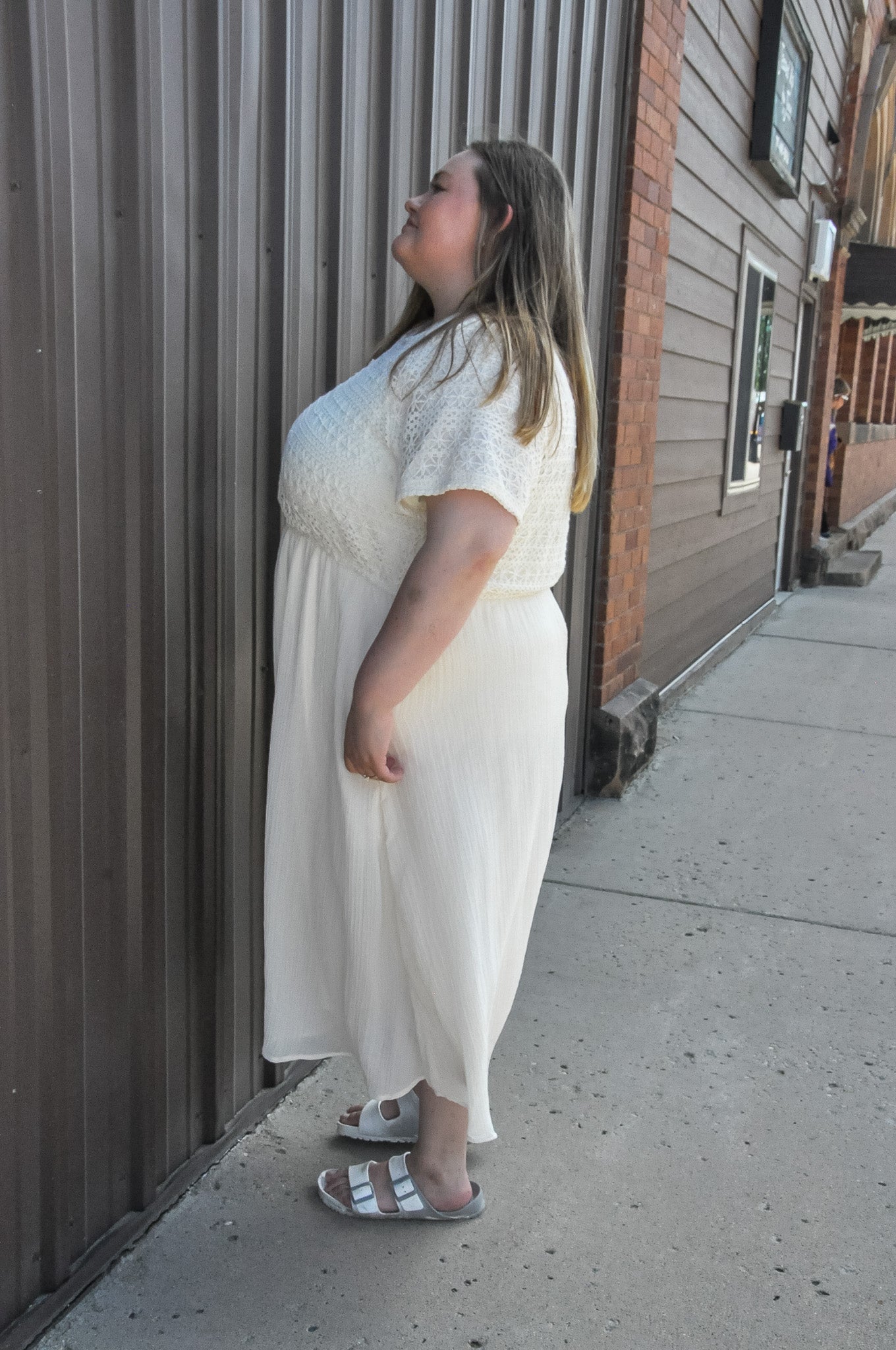 Curvy Crochet Mix Media Midi Dress