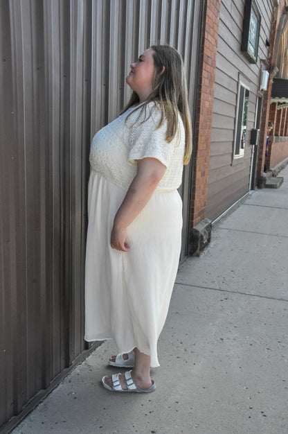 Curvy Crochet Mix Media Midi Dress