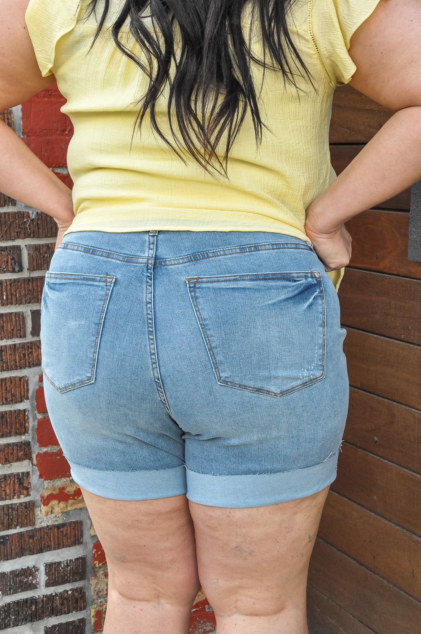 Curvy JB HW Tummy Control Cool Denim Shorts