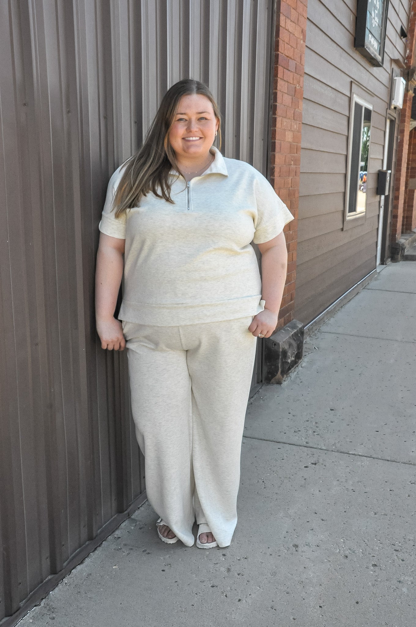 Curvy Scuba Half Zip Top & Pants Set