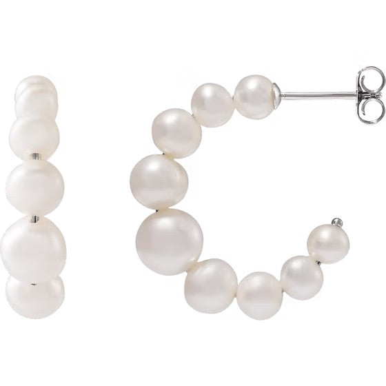 White Pearl Hoops