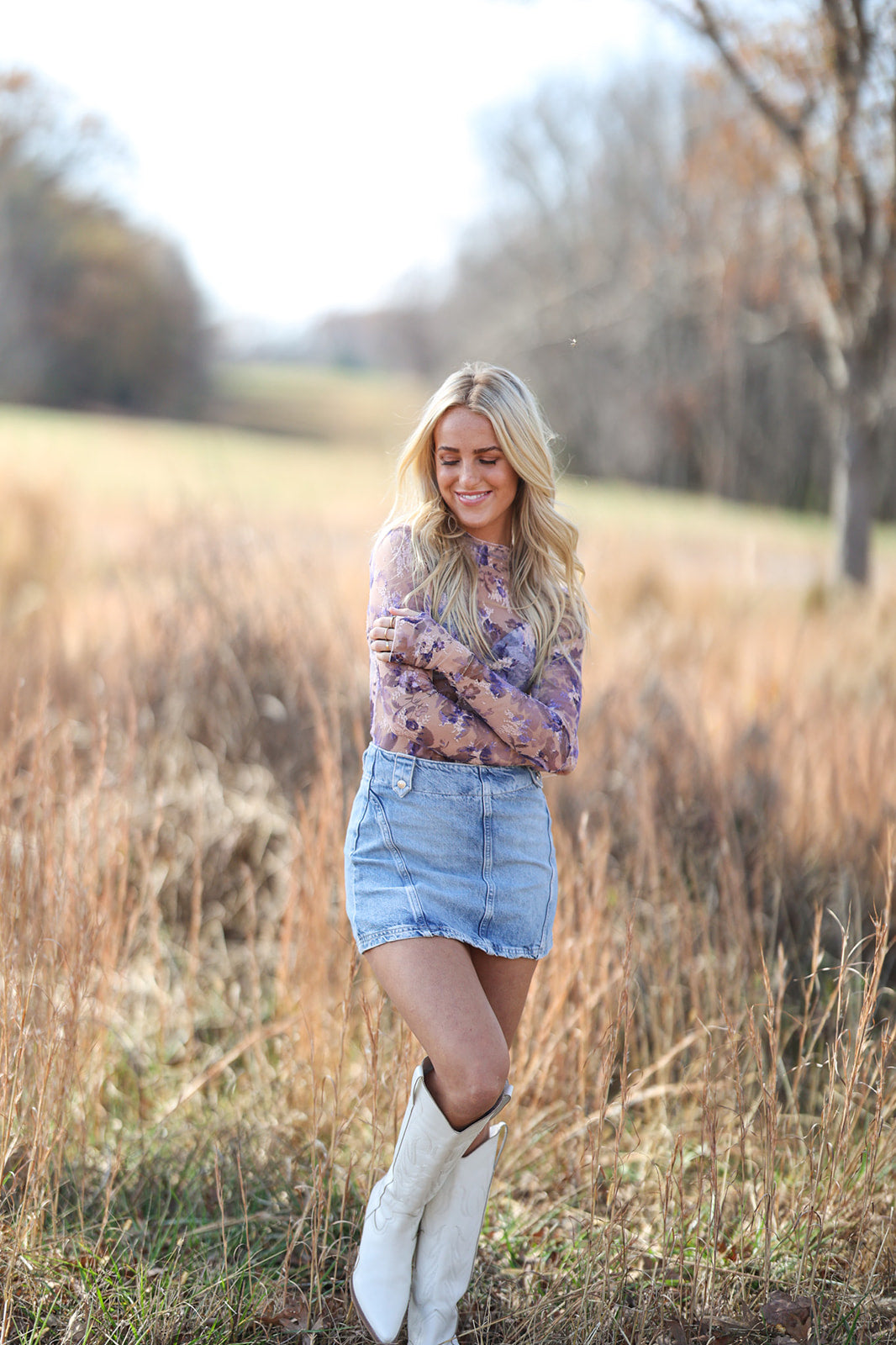 Printed Lady Lux Top - Fallen Rose Combo FREE PEOPLE