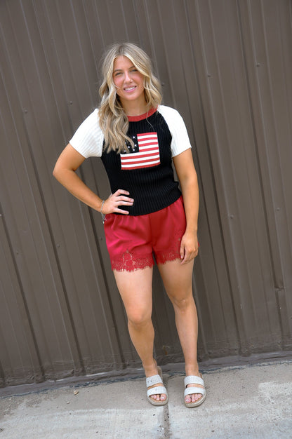 Elastic Waist MR Lace Trim Shorts