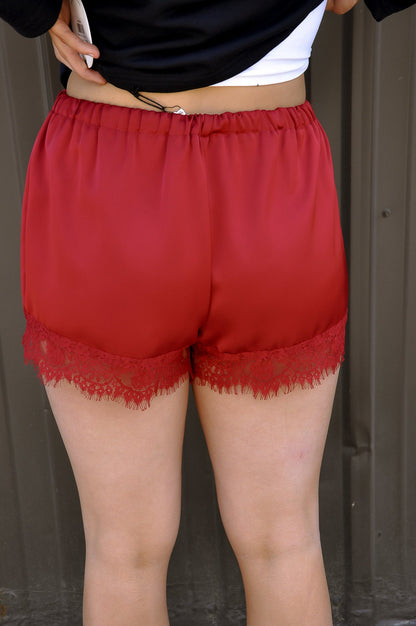 Elastic Waist MR Lace Trim Shorts