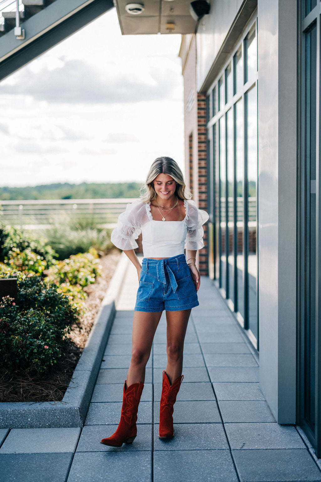 Out West Leather Boots - Orange