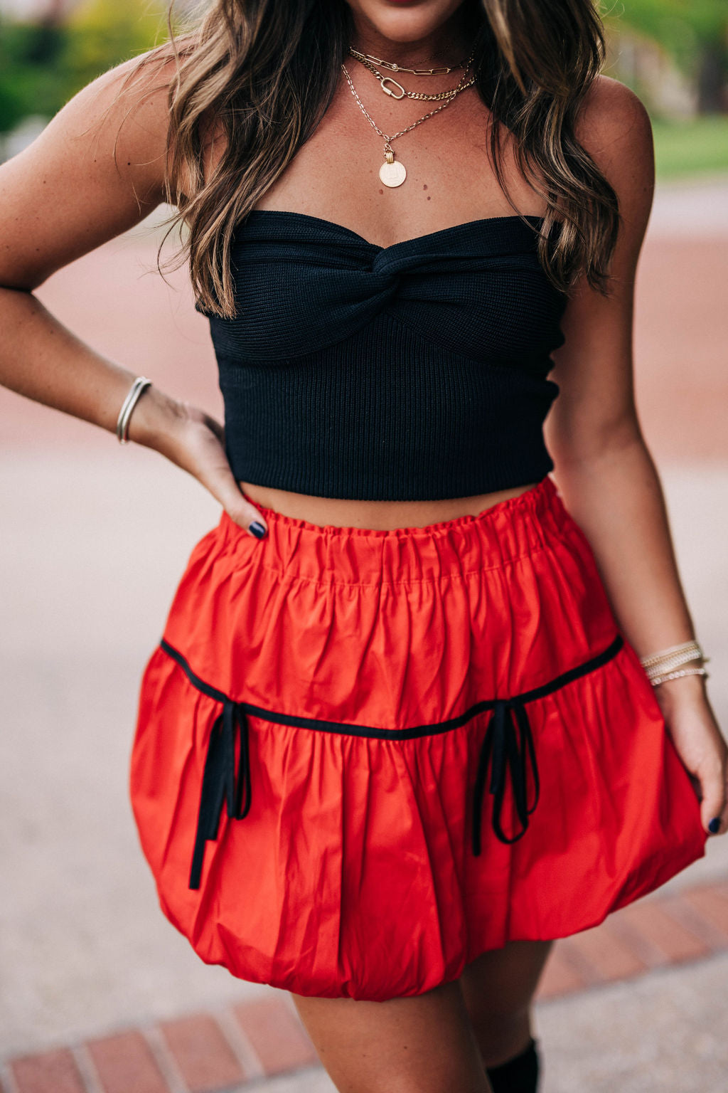 Sammie Mini Skirt - Red/Black