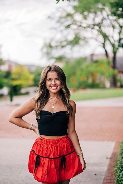 Sammie Mini Skirt - Red/Black