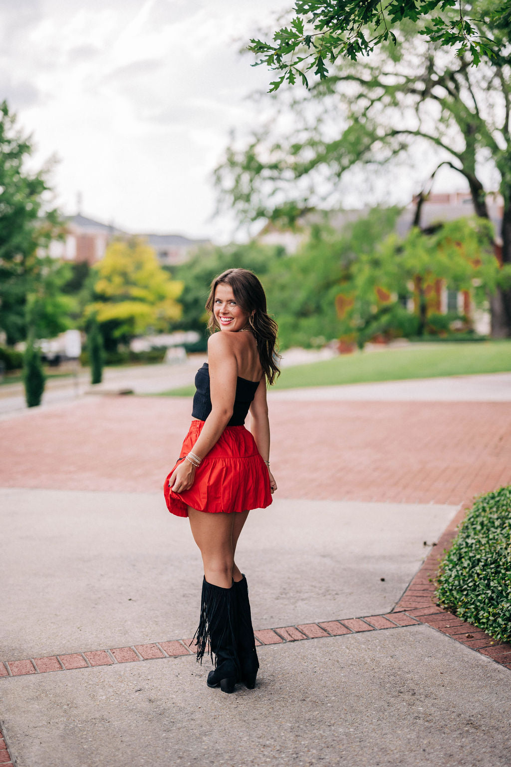 Sammie Mini Skirt - Red/Black