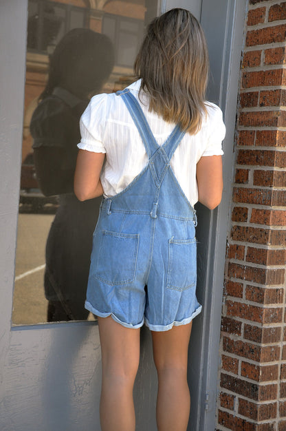 Denim Cross Back Overalls