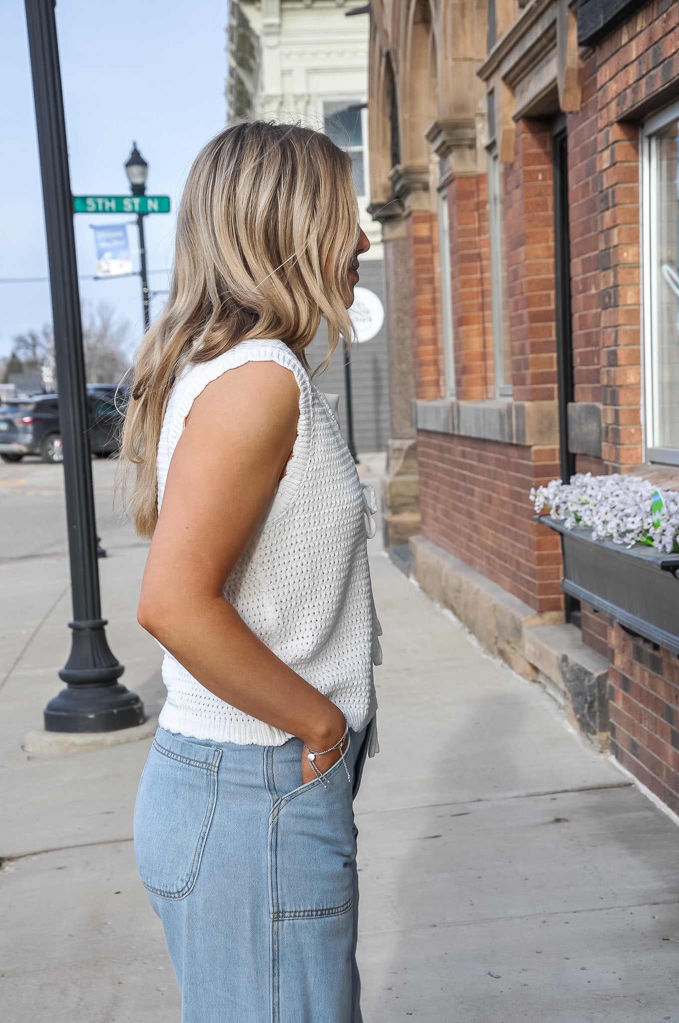 Double Bow Tie Crochet Sweater Vest