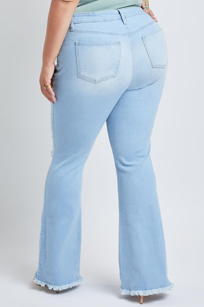 Women's Plus Distressed Super Flare Jeans