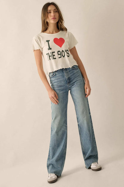 I Heart the 90's Cropped Graphic Baby Tee
