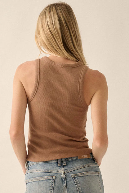 Star Quality Crew-Neck Thermal Graphic Tank Top