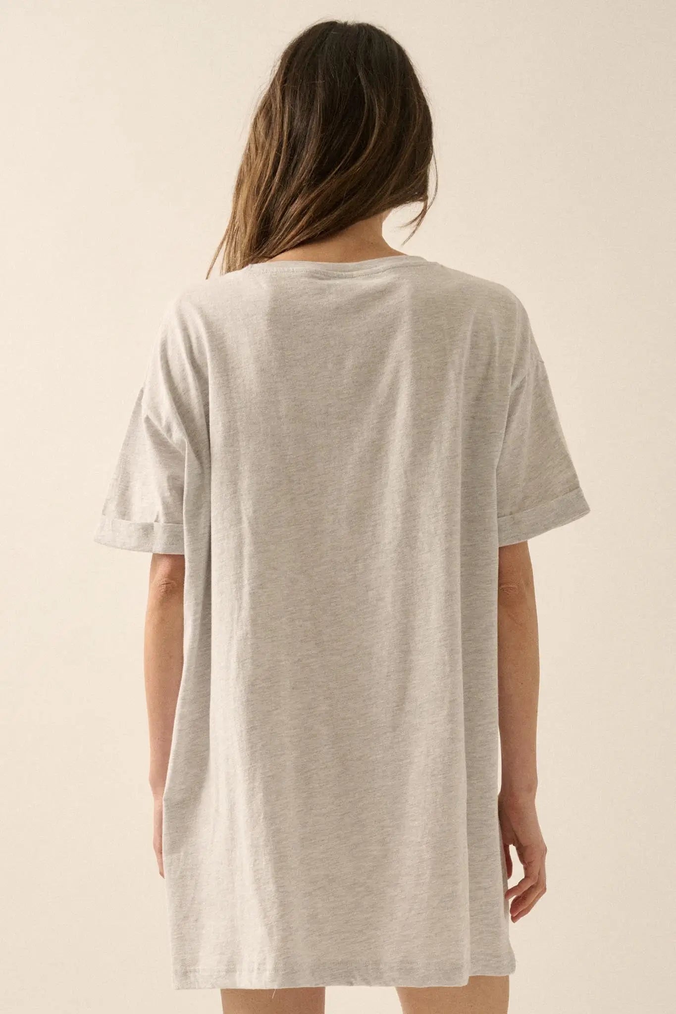 Symbology Vintage-Print Oversize Graphic Tee