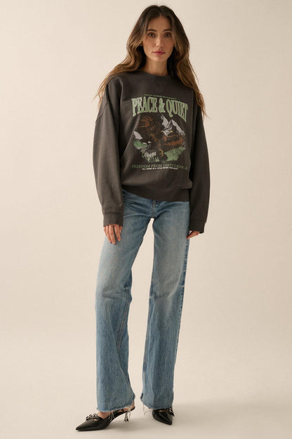 Peace & Quiet Vintage-Print Graphic Sweatshirt