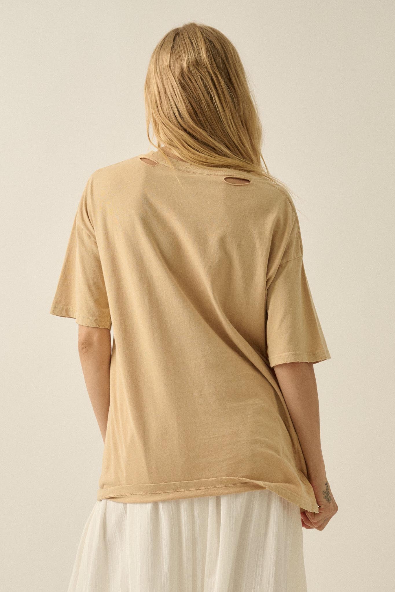 Starry Tiger Distressed Oversize Graphic Tee