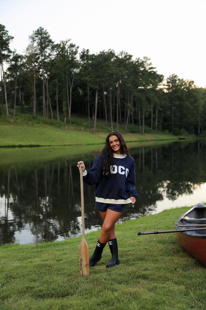 Two Tone Classic Mockneck - Navy/Vanilla