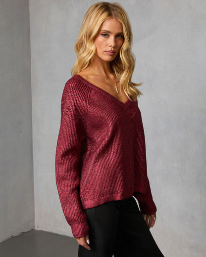 Elzah Ribbed Metallic Sweater
